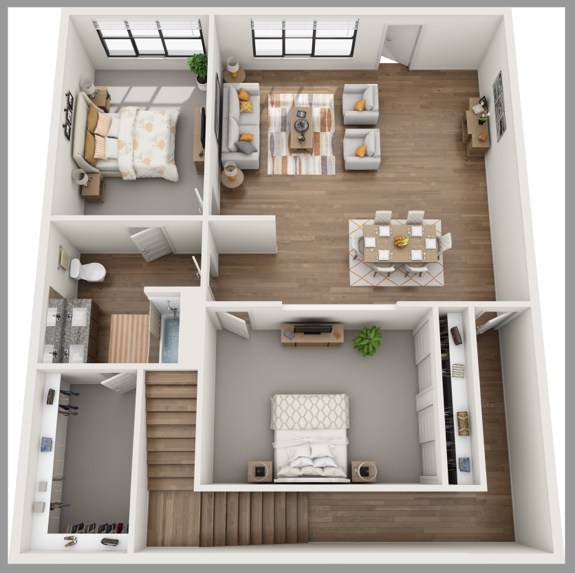 Floor plan for 4 beds, 3 baths, 2593 sqft